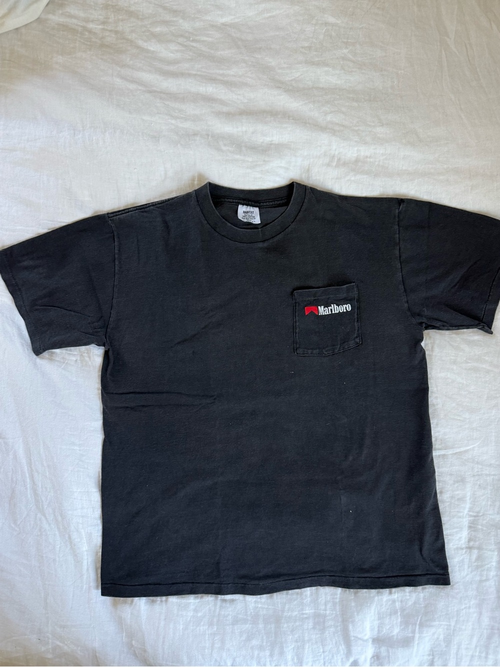 Vintage Marlboro Black Short Sleeve Pocket Tee with Red Logo